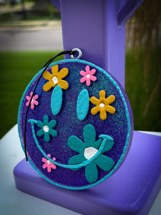 Smiley Face With Flowers Freshie