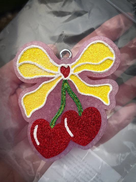 Cherry Hearts Bow Freshie