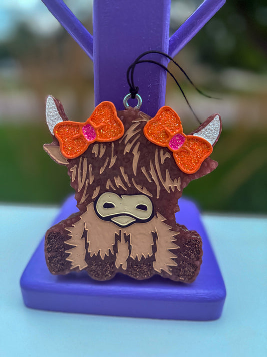 Highland Cow With Bows | Ready To Ship