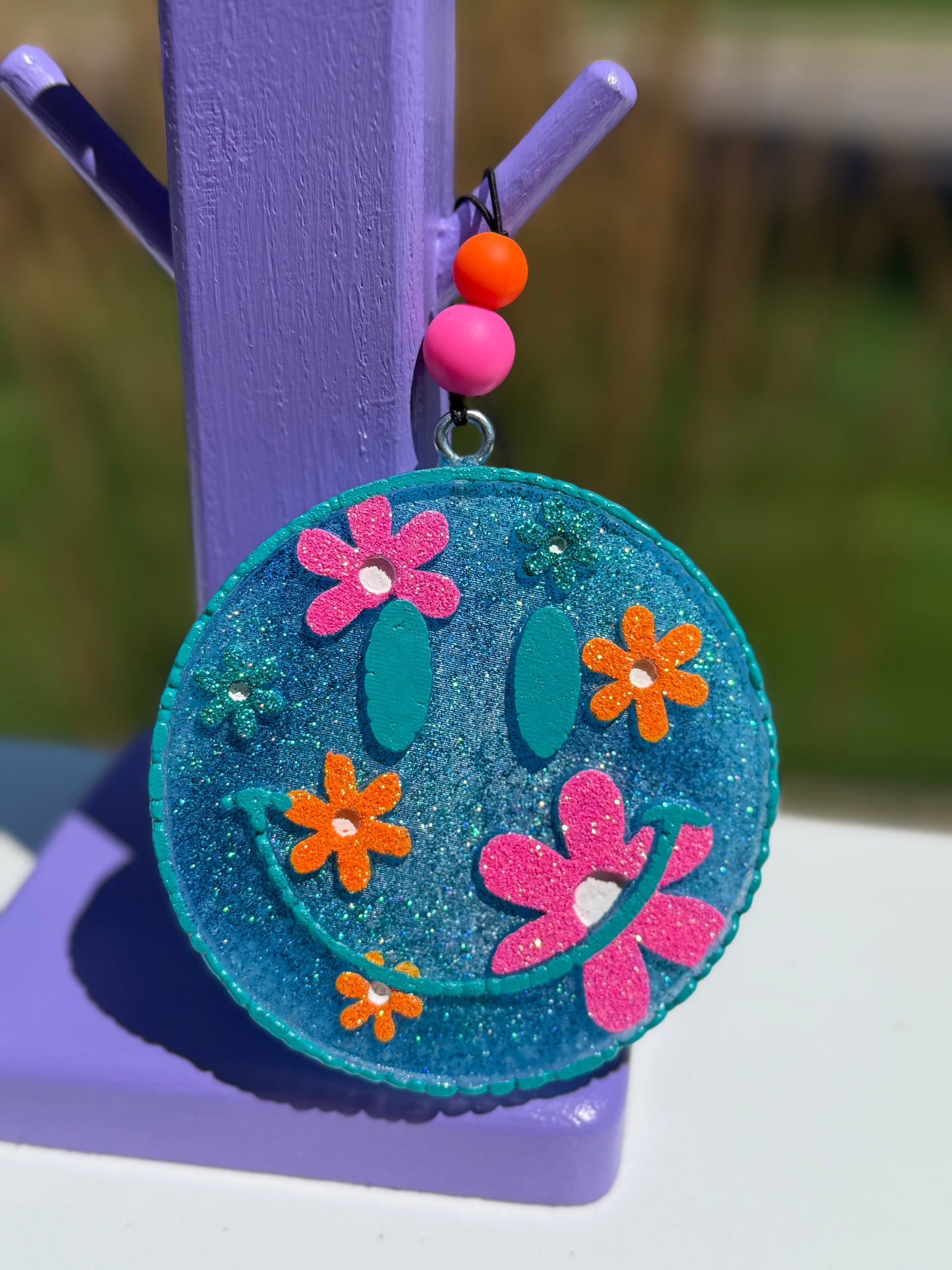 Smiley Face With Flowers Freshie