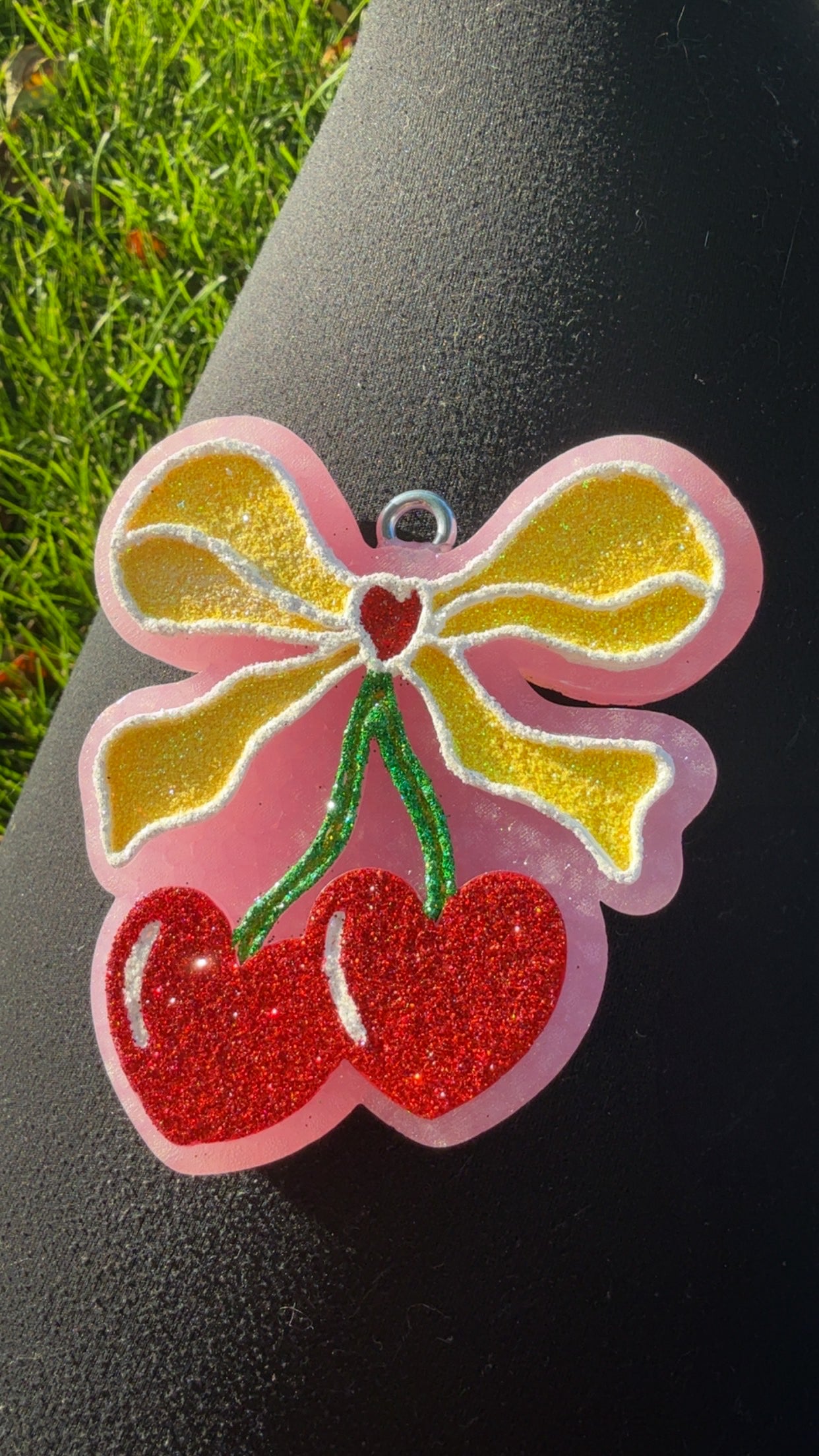 Cherry Hearts Bow Freshie